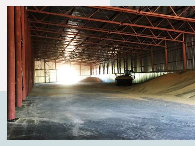 Строительство зернохранилищ в Лесне