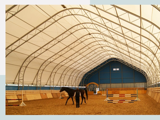 Строительство конных манежей в Лесне