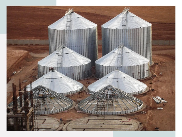 Строительство зерновых силосов в Лесне