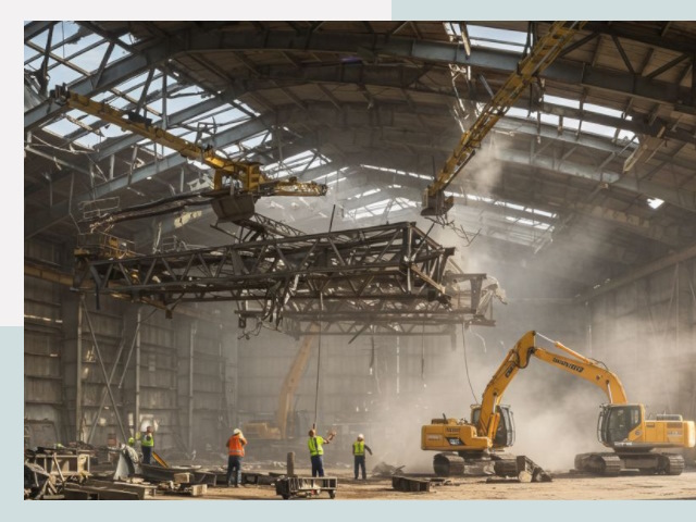 Демонтаж ангаров в Лесне от 624 руб. за м²